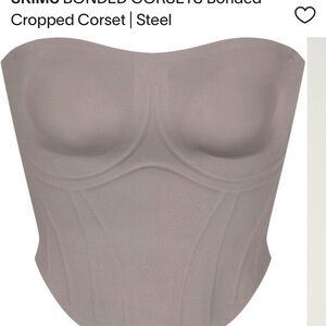 SKIMS RARE Bonded Cropped Corset in Steel 4X